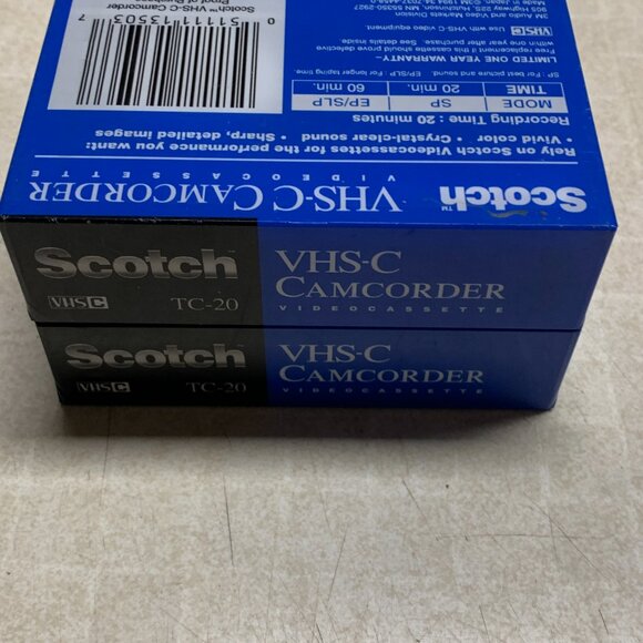Scotch VHS-C TC-20 Lot Of 2 Tapes Camcorder Cassettes Vintage Sealed - Picture 6 of 8